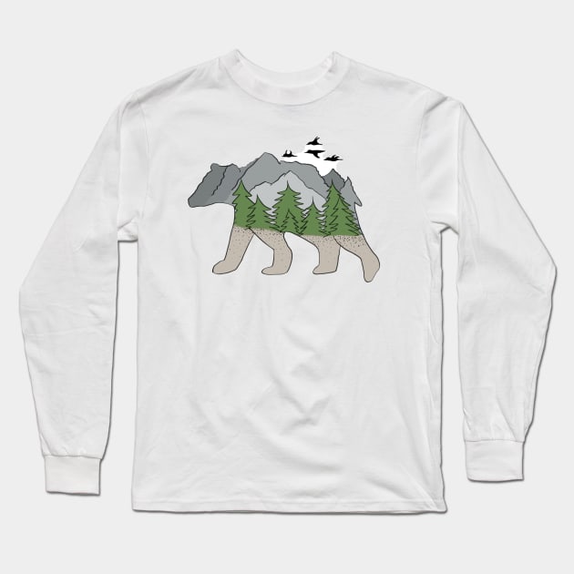 A nature bear Long Sleeve T-Shirt by artsyreader